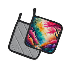 Load image into Gallery viewer, Colorful Azaleas Pot Holders - Set of 2 Decorative Kitchen Helpers | Made in the USA