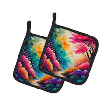 Load image into Gallery viewer, Colorful Azaleas Pot Holders - Set of 2 Decorative Kitchen Helpers | Made in the USA