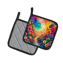 Load image into Gallery viewer, Colorful Begonias Pot Holders - Set of 2 Decorative Kitchen Helpers | Made in the USA