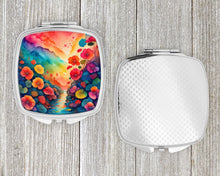 Load image into Gallery viewer, Colorful Begonias Compact Mirror – Stylish Purse Mirror with Artistic Covers