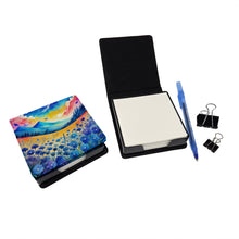 Load image into Gallery viewer, Colorful Blue Cornflowers PU Leather Note Paper Holder
