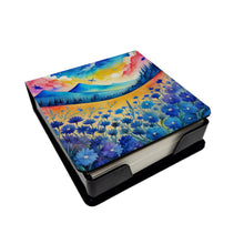 Load image into Gallery viewer, Colorful Blue Cornflowers PU Leather Note Paper Holder