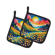 Load image into Gallery viewer, Colorful Buttercups Pot Holders - Set of 2 Decorative Kitchen Helpers | Made in the USA