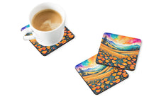 Load image into Gallery viewer, Colorful California poppies Foam Coaster