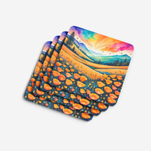 Load image into Gallery viewer, Colorful California poppies Foam Coaster