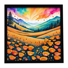 Load image into Gallery viewer, Colorful California poppies Framed Metal Print
