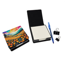 Load image into Gallery viewer, Colorful California poppies PU Leather Note Paper Holder