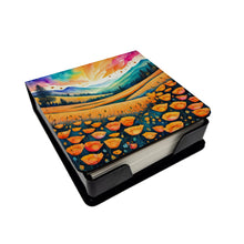 Load image into Gallery viewer, Colorful California poppies PU Leather Note Paper Holder