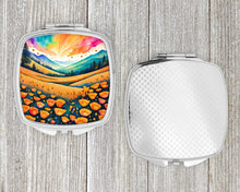 Load image into Gallery viewer, Colorful California poppies Compact Mirror – Stylish Purse Mirror with Artistic Covers