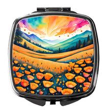 Load image into Gallery viewer, Colorful California poppies Compact Mirror – Stylish Purse Mirror with Artistic Covers