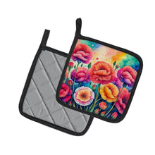 Load image into Gallery viewer, Colorful Carnations Pot Holders - Set of 2 Decorative Kitchen Helpers | Made in the USA