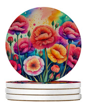 Load image into Gallery viewer, Colorful Carnations Large Sandstone Coasters Pack of 4