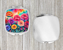 Load image into Gallery viewer, Colorful Carnations Compact Mirror – Stylish Purse Mirror with Artistic Covers