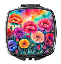 Load image into Gallery viewer, Colorful Carnations Compact Mirror – Stylish Purse Mirror with Artistic Covers