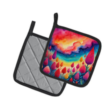 Load image into Gallery viewer, Colorful Celosia Pot Holders - Set of 2 Decorative Kitchen Helpers | Made in the USA