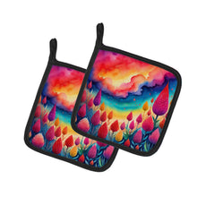 Load image into Gallery viewer, Colorful Celosia Pot Holders - Set of 2 Decorative Kitchen Helpers | Made in the USA