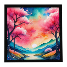 Load image into Gallery viewer, Colorful Cherry Blossoms Framed Metal Print