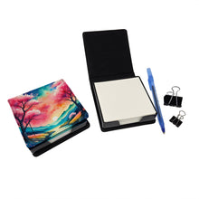 Load image into Gallery viewer, Colorful Cherry Blossoms PU Leather Note Paper Holder