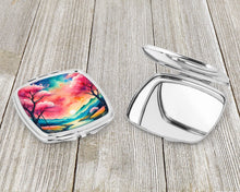 Load image into Gallery viewer, Colorful Cherry Blossoms Compact Mirror – Stylish Purse Mirror with Artistic Covers
