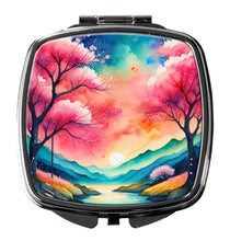 Load image into Gallery viewer, Colorful Cherry Blossoms Compact Mirror – Stylish Purse Mirror with Artistic Covers