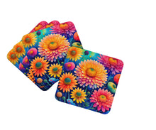 Load image into Gallery viewer, Colorful Chrysanthemums Foam Coaster