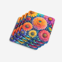 Load image into Gallery viewer, Colorful Chrysanthemums Foam Coaster