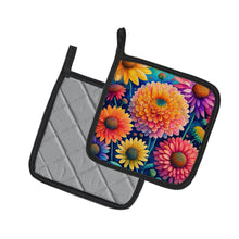 Load image into Gallery viewer, Colorful Chrysanthemums Pot Holders - Set of 2 Decorative Kitchen Helpers | Made in the USA