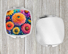 Load image into Gallery viewer, Colorful Chrysanthemums Compact Mirror – Stylish Purse Mirror with Artistic Covers