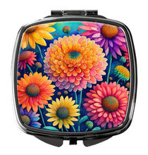 Load image into Gallery viewer, Colorful Chrysanthemums Compact Mirror – Stylish Purse Mirror with Artistic Covers