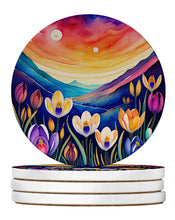 Load image into Gallery viewer, Colorful Crocus Large Sandstone Coasters Pack of 4
