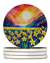 Load image into Gallery viewer, Colorful Daffodils Large Sandstone Coasters Pack of 4