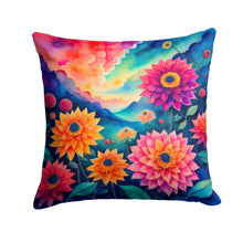 Load image into Gallery viewer, Colorful Dahlias Fabric Decorative Pillow
