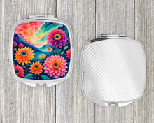 Load image into Gallery viewer, Colorful Dahlias Compact Mirror – Stylish Purse Mirror with Artistic Covers