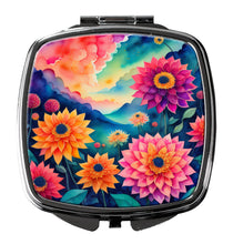 Load image into Gallery viewer, Colorful Dahlias Compact Mirror – Stylish Purse Mirror with Artistic Covers