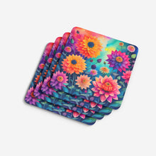 Load image into Gallery viewer, Colorful Dahlias Foam Coaster