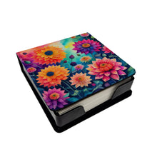 Load image into Gallery viewer, Colorful Dahlias PU Leather Note Paper Holder