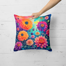 Load image into Gallery viewer, Colorful Dahlias Fabric Decorative Pillow
