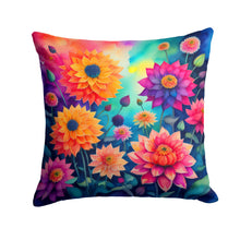 Load image into Gallery viewer, Colorful Dahlias Fabric Decorative Pillow
