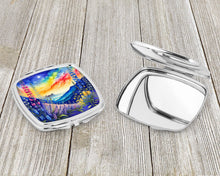 Load image into Gallery viewer, Colorful Delphinium Compact Mirror – Stylish Purse Mirror with Artistic Covers