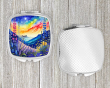 Load image into Gallery viewer, Colorful Delphinium Compact Mirror – Stylish Purse Mirror with Artistic Covers