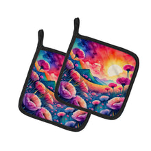 Load image into Gallery viewer, Colorful Dianthus Pot Holders - Set of 2 Decorative Kitchen Helpers | Made in the USA