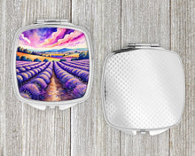 Load image into Gallery viewer, Colorful English Lavender Compact Mirror – Stylish Purse Mirror with Artistic Covers