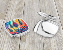 Load image into Gallery viewer, Colorful Eryngium Compact Mirror – Stylish Purse Mirror with Artistic Covers