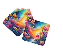 Load image into Gallery viewer, Colorful Freesia Foam Coaster