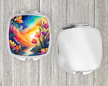 Load image into Gallery viewer, Colorful Freesia Compact Mirror – Stylish Purse Mirror with Artistic Covers