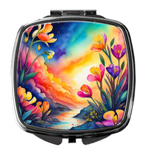Load image into Gallery viewer, Colorful Freesia Compact Mirror – Stylish Purse Mirror with Artistic Covers