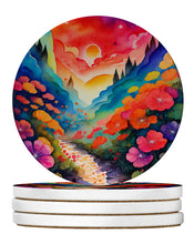 Load image into Gallery viewer, Colorful Geraniums Large Sandstone Coasters Pack of 4