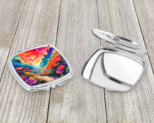 Load image into Gallery viewer, Colorful Geraniums Compact Mirror – Stylish Purse Mirror with Artistic Covers