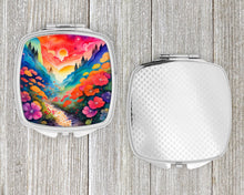 Load image into Gallery viewer, Colorful Geraniums Compact Mirror – Stylish Purse Mirror with Artistic Covers