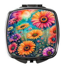 Load image into Gallery viewer, Colorful Gerbera Daisies Compact Mirror – Stylish Purse Mirror with Artistic Covers